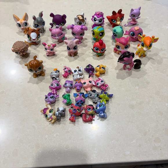 The Littlest pet shop animals lot of 41 mixed cat dog and more